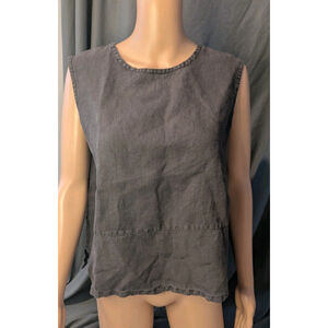 Bryn Walker Woman's Medium Linen Gray Sleeveless Tank Natural Minimalist Neutral
